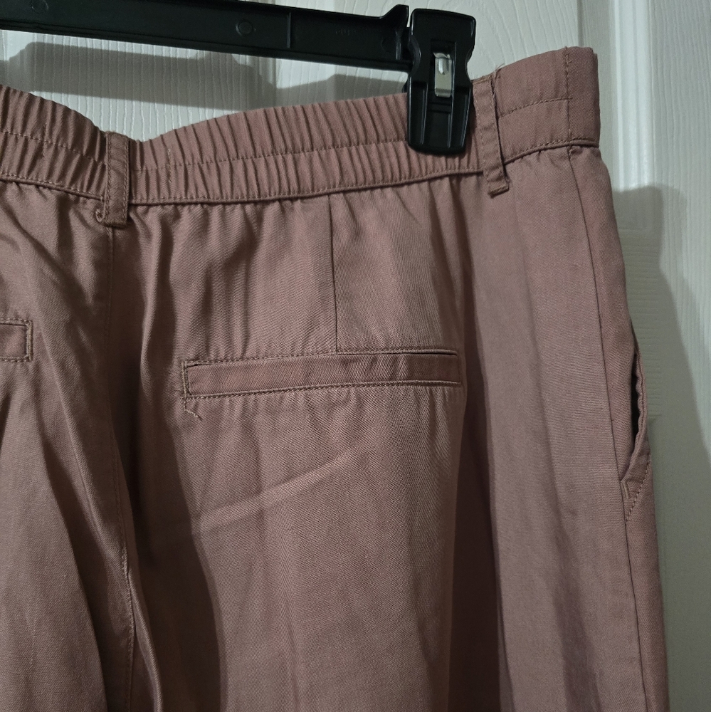Abercrombie & Fitch Tailored Wide Leg Blush Pink Trousers, High Waist, Baggy Fit - Picture 11 of 12